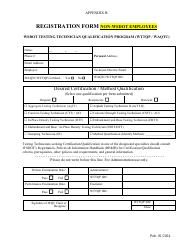 Document preview: Appendix B Registration Form - Non-wsdot Employees - Wsdot Testing Technician Qualification Program (Wttqp/Waqtc) - Washington