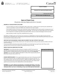 Form RPD.02.01 Basis of Claim Form - Canada