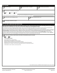 Form RPD.02.01 Basis of Claim Form - Canada, Page 2