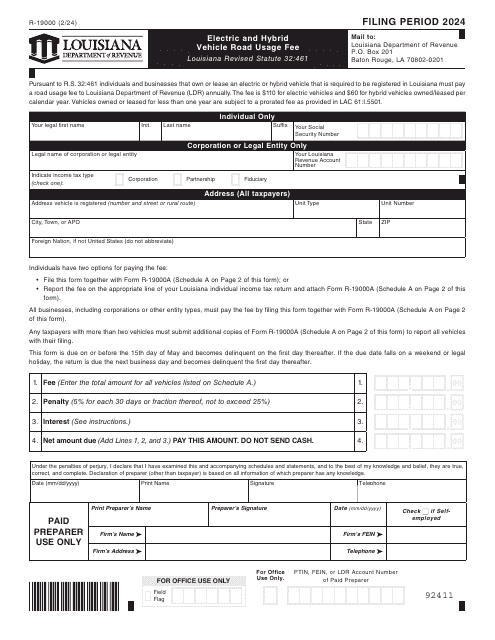 Form R-19000 2024 Printable Pdf