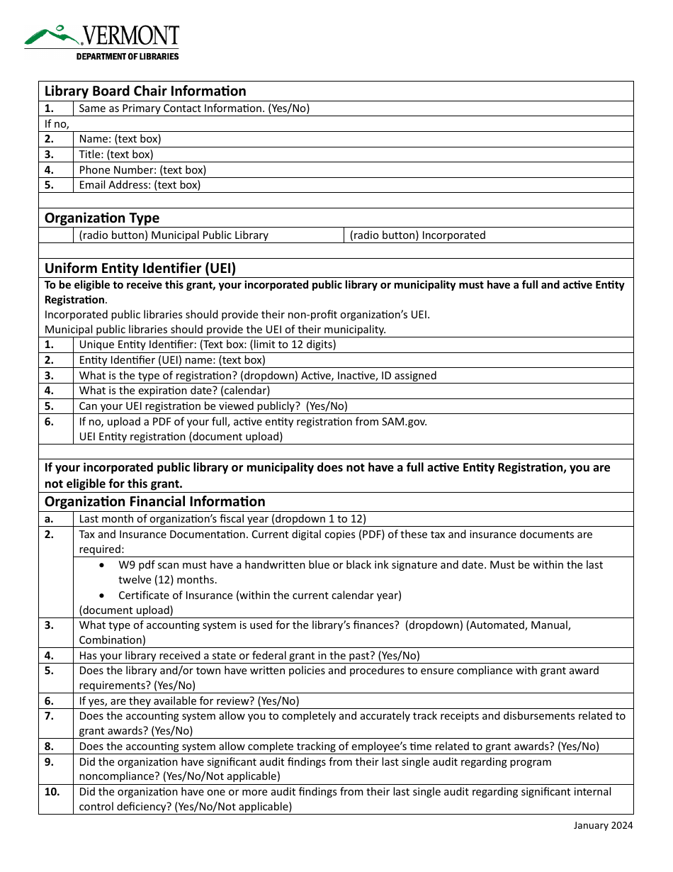 Worksheet  Rubric - U.S. Treasury Capital Projects Fund for Libraries Application - Vermont, Page 3