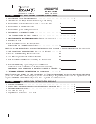 Document preview: Form REV-414 (I) Individuals Worksheet for Estimated Tax - Pennsylvania