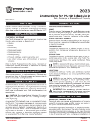 Form PA-40 Schedule D Sale, Exchange or Disposition of Property - Pennsylvania, Page 3