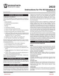 Form PA-40 Schedule A Interest Income - Pennsylvania, Page 3