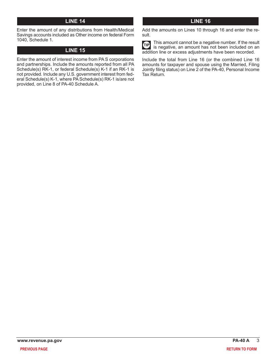 Form PA-40 Schedule A Interest Income - Pennsylvania, Page 5