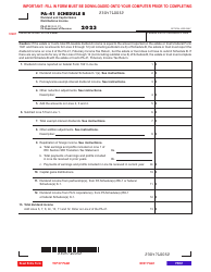 Document preview: Form PA-41 Schedule B Dividend and Capital Gains Distributions Income - Pennsylvania, 2023