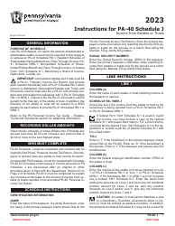 Form PA-40 Schedule J Income From Estates or Trusts - Pennsylvania, Page 3