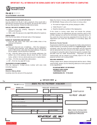 Document preview: Form PA-40 V Payment Voucher - Pennsylvania, 2023