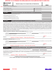 Document preview: Form PA-8879 Pennsylvania E-File Signature Authorization - Pennsylvania, 2023