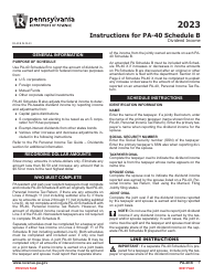 Form PA-40 Schedule B Dividend Income - Pennsylvania, Page 3