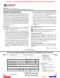 Document preview: Form REV-276 Application for Automatic Extension of Time to File - Pennsylvania, 2023