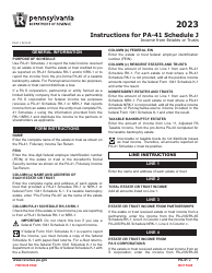 Form PA-41 Schedule J Income From Estates or Trusts - Pennsylvania, Page 3