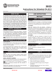 Form PA-40 Schedule PA-40 X Amended Pa Personal Income Tax Schedule - Pennsylvania, Page 3