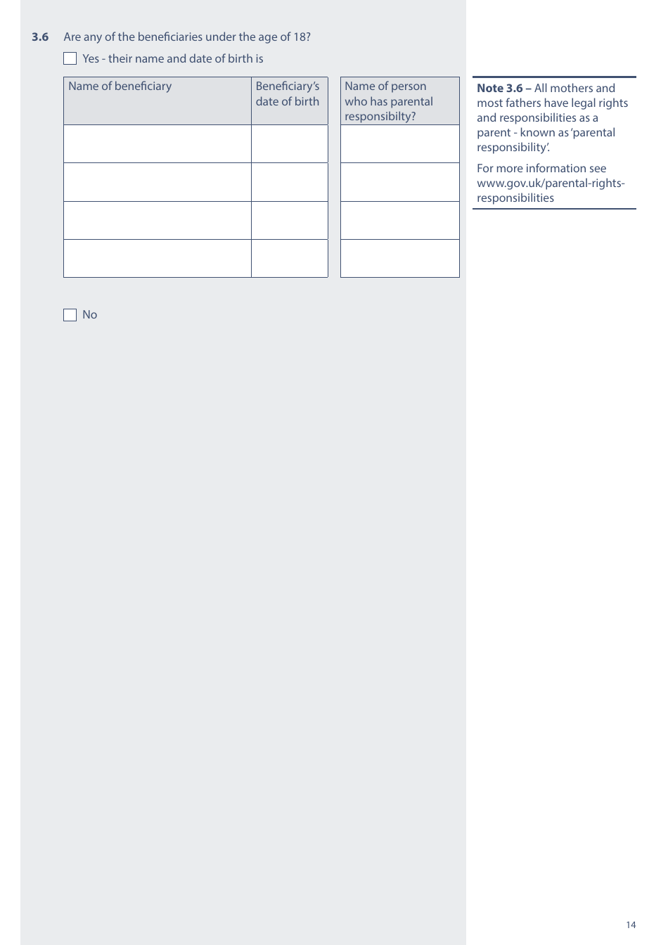 Form PA1A Probate Application - Without a Will - Probate Practitioners - United Kingdom, Page 14