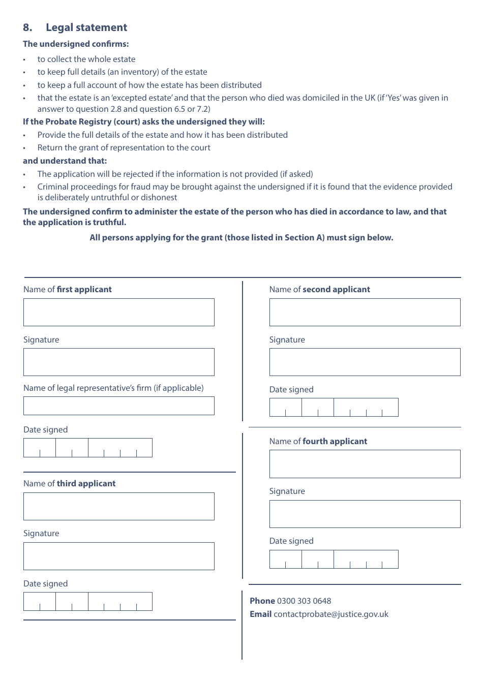 Form PA1A Probate Application - Without a Will - Probate Practitioners - United Kingdom, Page 21
