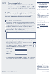 Form PA1A - Fill Out, Sign Online and Download Fillable PDF, United ...