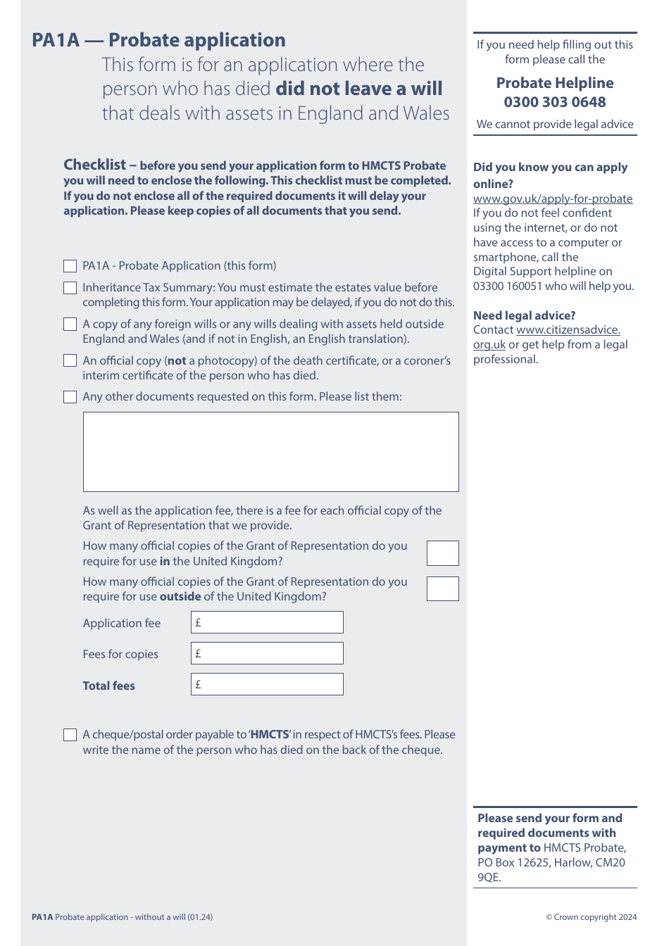 Form PA1A - Fill Out, Sign Online and Download Fillable PDF, United ...