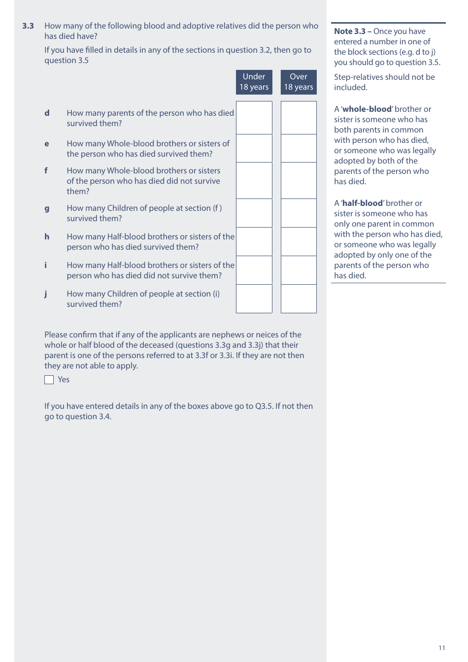 Form PA1A Probate Application - Without a Will - Citizen Applicants - United Kingdom, Page 11