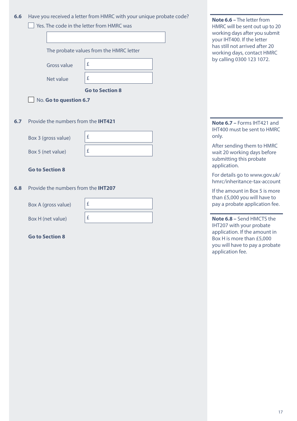 Form PA1A Probate Application - Without a Will - Citizen Applicants - United Kingdom, Page 17