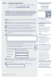 Form PA1P - Fill Out, Sign Online and Download Fillable PDF, United ...