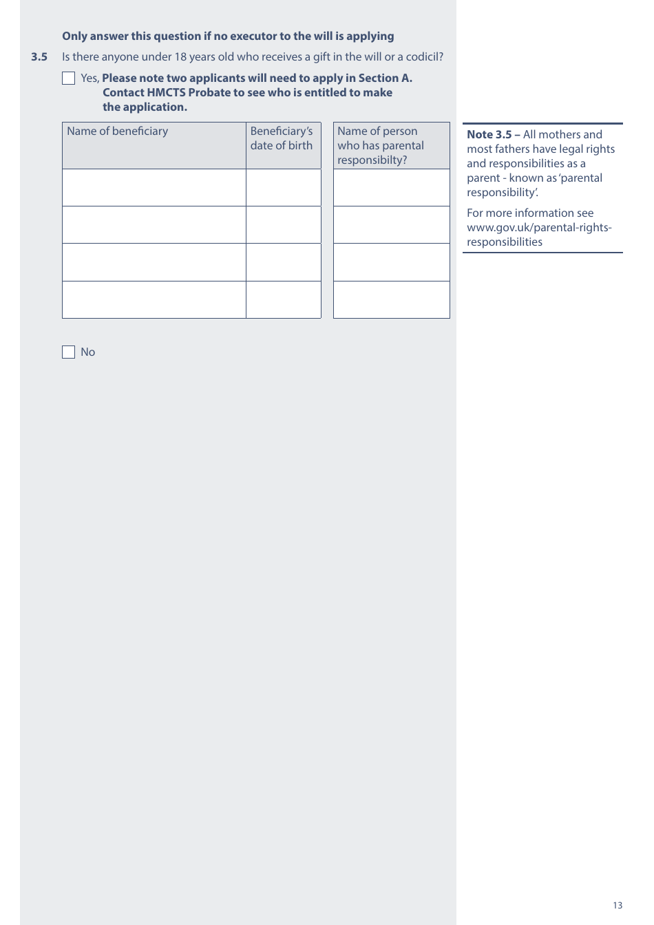 Form PA1P Probate Application - With a Will - Probate Practitioners Only - United Kingdom, Page 13