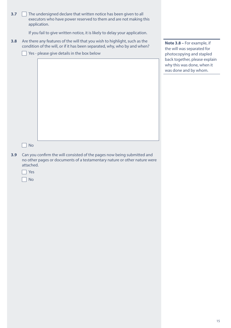 Form PA1P Probate Application - With a Will - Probate Practitioners Only - United Kingdom, Page 15