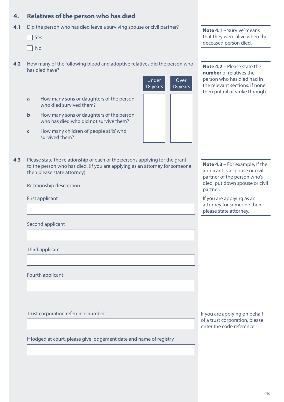 Form PA1P Probate Application - With a Will - Probate Practitioners Only - United Kingdom, Page 16