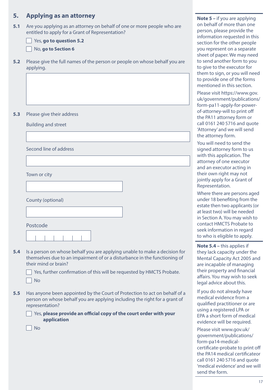 Form PA1P Probate Application - With a Will - Probate Practitioners Only - United Kingdom, Page 17