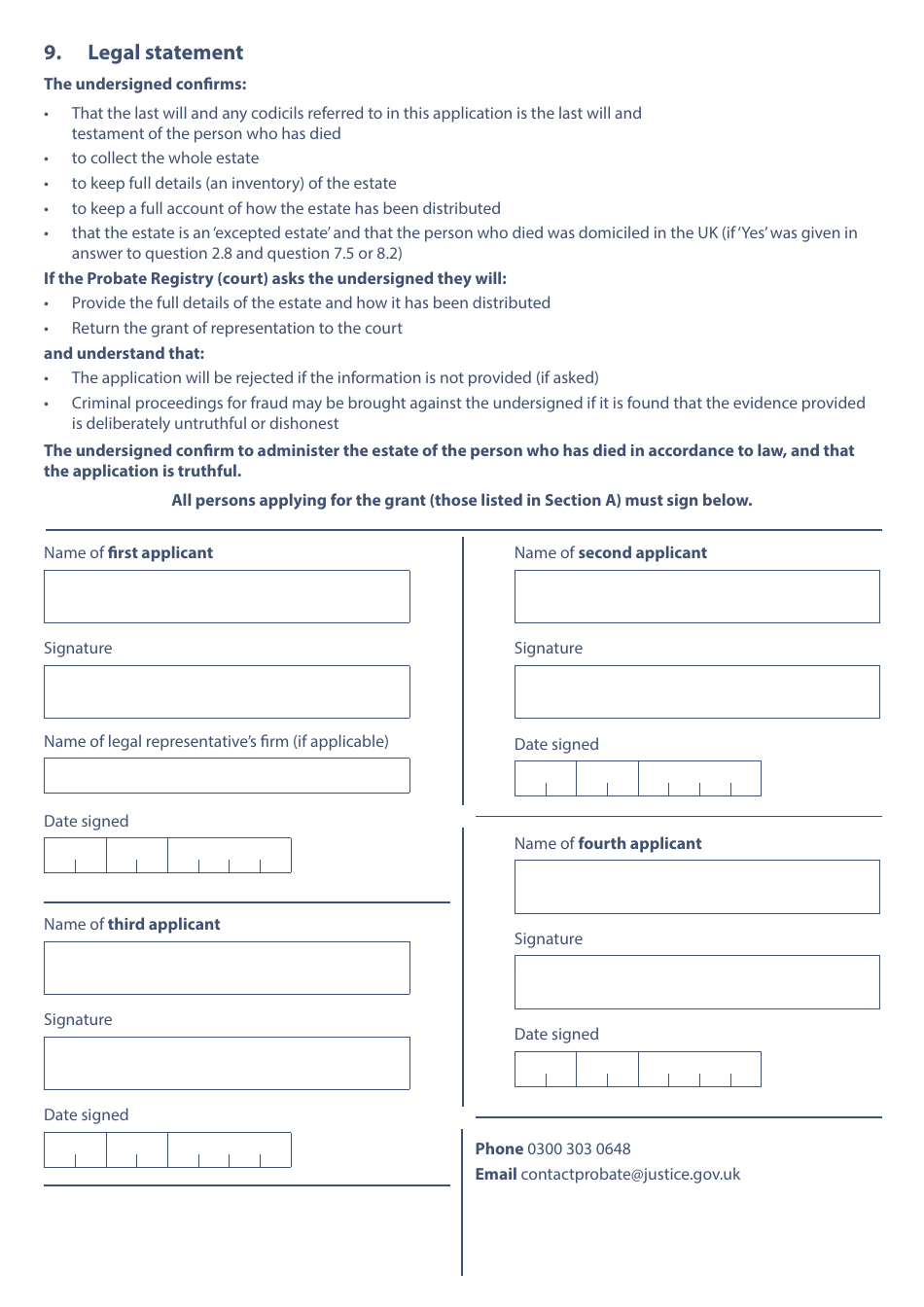 Form PA1P Probate Application - With a Will - Probate Practitioners Only - United Kingdom, Page 23