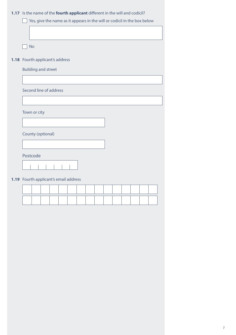 Form PA1P Probate Application - With a Will - Probate Practitioners Only - United Kingdom, Page 7