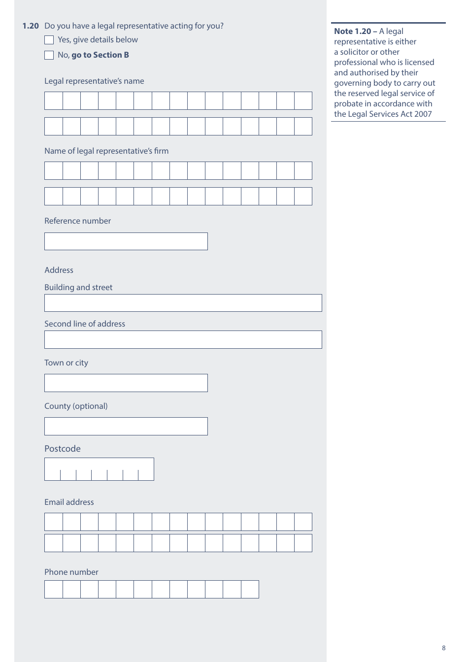 Form PA1P Probate Application - With a Will - Probate Practitioners Only - United Kingdom, Page 8
