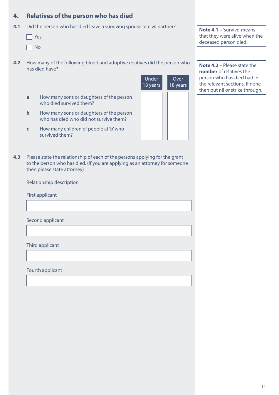 Form PA1P Probate Application - With a Will - Citizen Applicants Only - United Kingdom, Page 14