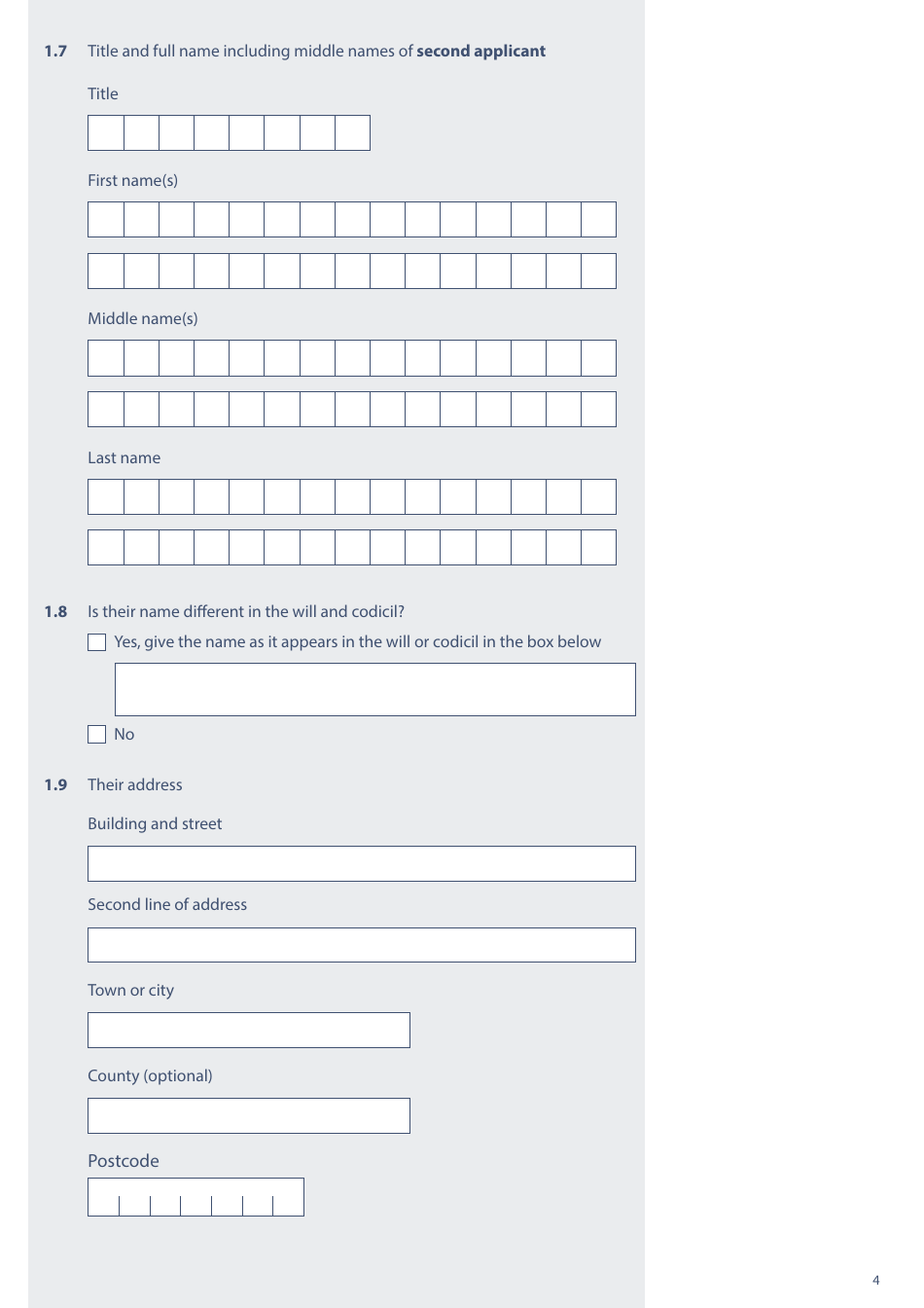 Form PA1P Probate Application - With a Will - Citizen Applicants Only - United Kingdom, Page 4