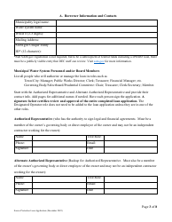 Source Protection Loan Application (Splp) - Vermont Drinking Water State Revolving Fund (Dwsrf) - Vermont, Page 3