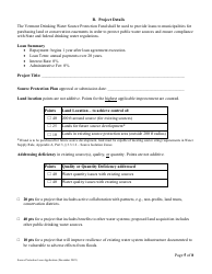 Source Protection Loan Application (Splp) - Vermont Drinking Water State Revolving Fund (Dwsrf) - Vermont, Page 5