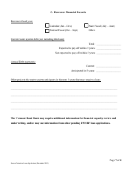 Source Protection Loan Application (Splp) - Vermont Drinking Water State Revolving Fund (Dwsrf) - Vermont, Page 7