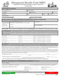 Health and Fitness Reimbursement Program Claim Form - Management Benefits Fund (Mbf) - New York City