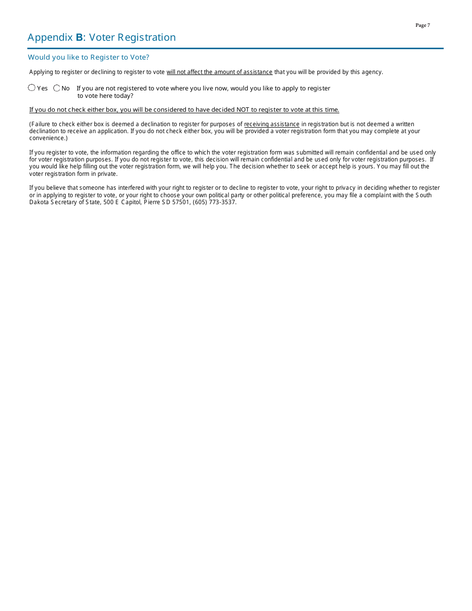 Form DSS-EA-301MA Children and Family Medical Assistance Supplemental Application - South Dakota, Page 7