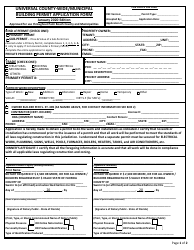 Universal County-Wide/Municipal Building Permit Application Form - Palm Beach County, Florida