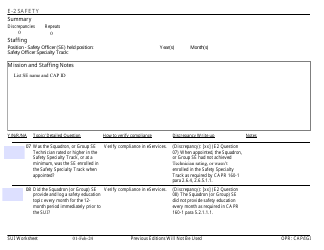 Form E-2 Sui Worksheet - Safety