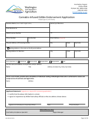 Form AGR-2300 Cannabis-Infused Edible Endorsement Application - Washington