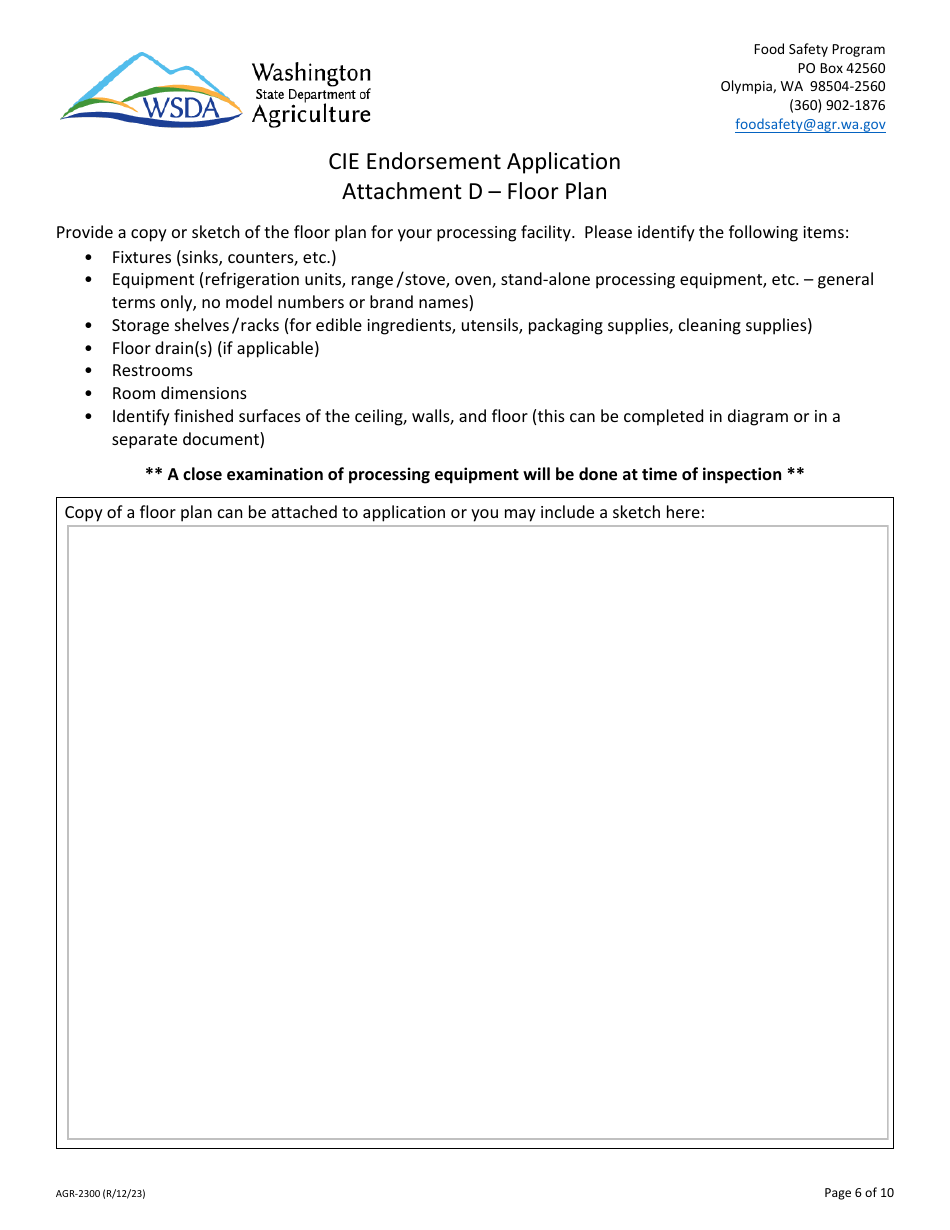Form AGR-2300 Cannabis-Infused Edible Endorsement Application - Washington, Page 6