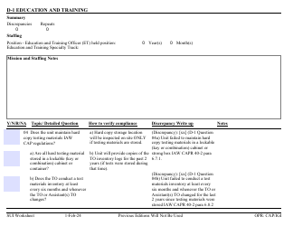 Form D-1 Sui Worksheet - Education and Training