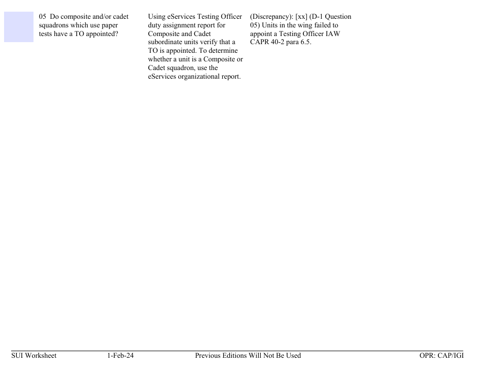Form D-1 Sui Worksheet - Education and Training, Page 2