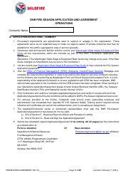 Pre-season Application and Agreement Operations - Washington
