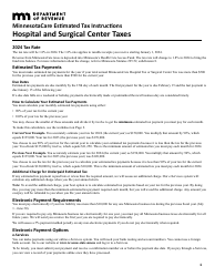 Minnesotacare Estimated Tax Instructions - Hospital and Surgical Center Taxes - Minnesota