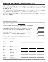 Minnesotacare Estimated Tax Instructions - Hospital and Surgical Center Taxes - Minnesota, Page 2