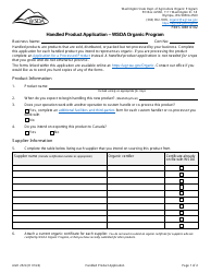 Document preview: Form AGR2524 Handled Product Application - Wsda Organic Program - Washington