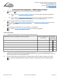 Form AGR2523 Processed Product Application - Wsda Organic Program - Washington, Page 2