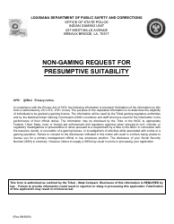 Non-gaming Request for Presumptive Suitability - Louisiana